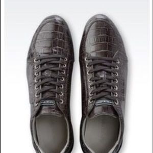 Emporio Armani Men’s Black Croc Sneakers